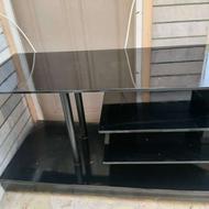 میز تلویزیون شیشه ای و ام دی اف
