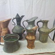 مشربه آفتابه پارچ گداجوش مسی قدیمی عتیقه