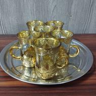 شش عدد استکان طلایی نو