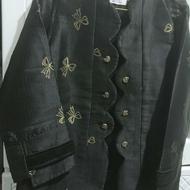 کت ژاکارد مجلسی پاپیونی