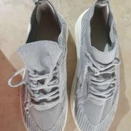 کفش تابستانی کتانی لژ پنج سانتی طوسی روشن