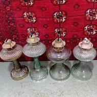 4عدد چراغ لمپا نفتی قدیمی عتیقه سالم و تمیز