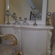 آیینه و کنسول سفید چوبی عروس فروش فوری