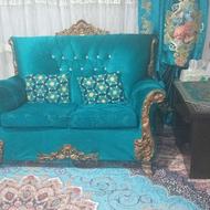 مبل 7 نفره سبز فیروزه ای