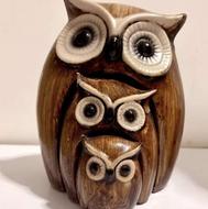 مجسمه دکوری مدل خانواده جغد سه تایی