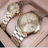 ست ساعت کاسیو سفید طلایی.