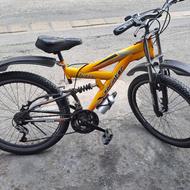 دوچرخه سایز 26 دنده ای کمک فنر دار تازه سرویس شده