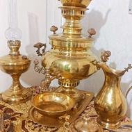 سرویس سماور طلایی برنجی و سرویس چایی خوری