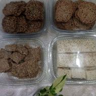 پشت زیک. سوهان کنجدی. تخمه ای بادومی و برنجک