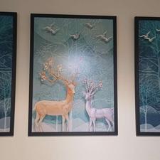 تابلو نقاشی سه تکه در حد نو