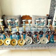 10جفت قلیون ست تنه برنجی