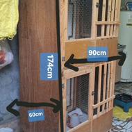 قفس دو طبقه چوبی