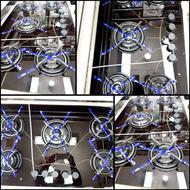 اجاق گاز 5شعله صفحه ای شیشه 8میل سکوریت