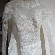 لباس عروس مدل ماهی با دانتل دومتر