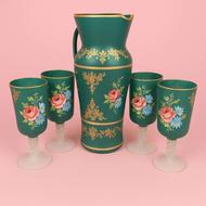 پارچ و گیلاس ایتالیا طلاکوب کاردست