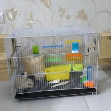 قفس بزرگ 60 در 40 نو بهمراه کفی و آغل لانه و لوازم