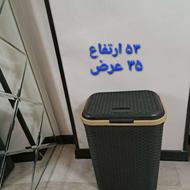 سبد لباس قهوه ای کرم