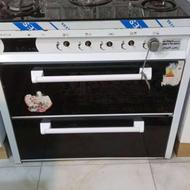 فروش گاز پنج شعله با صفحه شیشه ای در حد نو