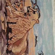 تابلو فرش دستبافت 3عدد مرغ ماهی خوار