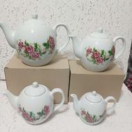 قوری چینی گل سرخ در چهار سایز