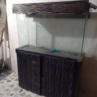 اکواریوم بزرگ با زیر کمدی اهن کشی شده