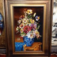 تابلو فرش دستباف گلدان کادویی تبریز