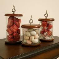 شکلات خوری سه سایز ترکیبی از چوب و بلور