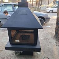 شومینه معلق گازی و هیزمی