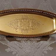 سینی طلایی آکبند با جعبه