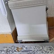 سطل زباله و جای دستمال کاغذی چوبی