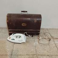 جعبه چرخ خیاطی چوبی قدیمی عتیقه