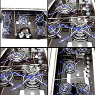 اجاق گاز 5شعله صفحه ای شیشه 8میل