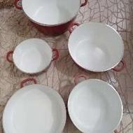 سرویس قابلمه چدن گرانیت گیاهی ایتالیا اورجینال