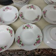 6 عدد بشقاب گلسرخی قدیمی