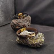 دستبندچرم‌طلا «حک دلخواه»