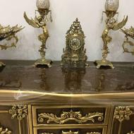 ساعت و شمعدان برنز