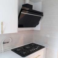 اجاق گاز رومیزی پنج شعله و هود مورب باهم