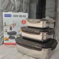 ظرف غذا 3تیکه استیل درب ژله ای