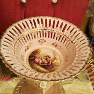 عتیقه میوه خوری گل برجسته صورتی کمیاب ایتالیا