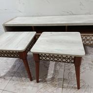 میز تلویزیون و دو عدد جلو مبلی در حد صفر