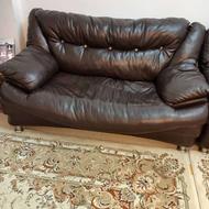 مبل 7نفره چرم و جلومبلی پازلی با 4 عسلی و میز تی وی