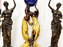 ساعت شمعدان تمام برنز برنزی مجسمه در شیپور