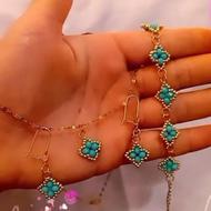 سرویس زیورآلات با منجوق و کریستار و میخک