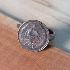 انگشتر سکه یک ریالی دوره پهلوی