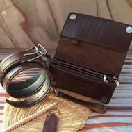 کیف مدارک و کمربند دوخته شده با چرم گاوی