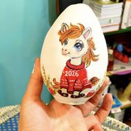 سفارش نقاشی اسب (سال405)روتخم مرغ سفالی