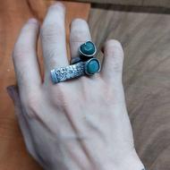 انگشتر سنگ اونتورین چنگال قدیمی