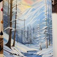 تابلو طلوع در زمستان