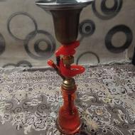 قلیان برنجی پیچی چوبی