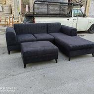 مبل راحتی مدل ال تی وی با پاف وسط/ویستا چوب1